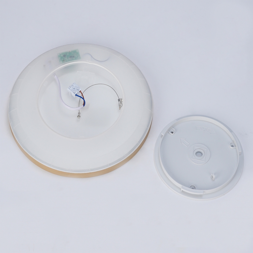 Brilagi - Plafonnier LED ultra-plat pour salle de bains / 18W / 230V Ø 30 cm doré IP54