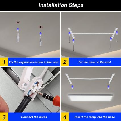 Brilagi - Plafonnier salle de bain à intensité variable FRAME SMART LED/50W/230V 30x120 cm 3000-6000K IP44 blanc + télécommande
