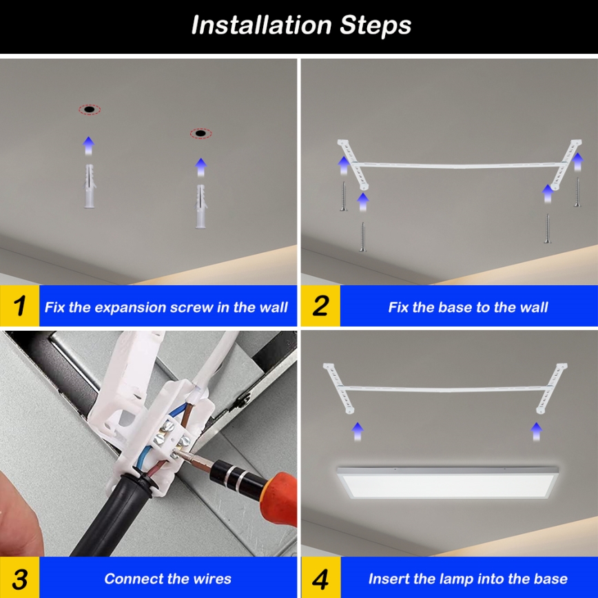 Brilagi - Plafonnier salle de bain à intensité variable FRAME SMART LED/50W/230V 30x120 cm 3000-6000K IP44 blanc + télécommande
