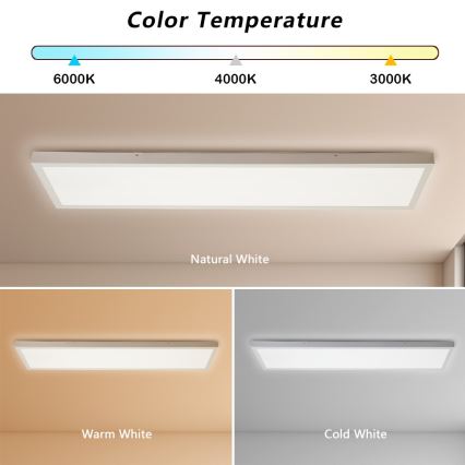 Brilagi - Plafonnier salle de bain FRAME LED/50W/230V 30x120 cm 3000/4000/6000K IP44 blanc