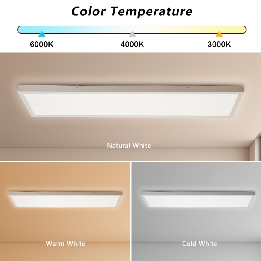 Brilagi - Plafonnier salle de bain FRAME LED/50W/230V 30x120 cm 3000/4000/6000K IP44 blanc