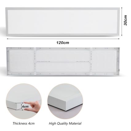 Brilagi - Plafonnier salle de bain FRAME LED/50W/230V 30x120 cm 3000/4000/6000K IP44 blanc