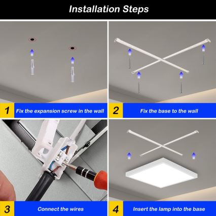 Brilagi - Plafonnier salle de bain FRAME LED/50W/230V 3000/4000/6000K IP44 blanc