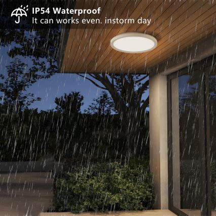 Brilagi - Plafonnier salle de bain ULTRA SLIM LED/12W/230V d. 22,5 cm blanc IP54