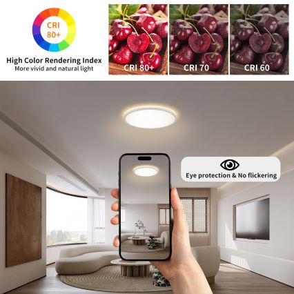 Brilagi - Plafonnier salle de bain ULTRA SLIM LED/12W/230V d. 22,5 cm blanc IP54
