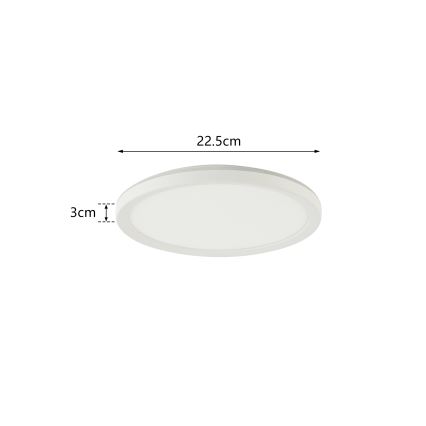 Brilagi - Plafonnier salle de bain ULTRA SLIM LED/12W/230V d. 22,5 cm blanc IP54