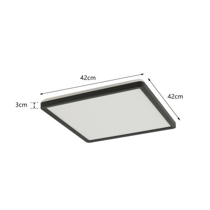 Brilagi - Plafonnier salle de bain ULTRA SLIM LED/24W/230V 42x42 cm noir IP54