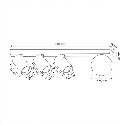 Brilagi - Luminaire spot SELE BALL 3xGU10/30W/230V + 1xG9/10W blanc