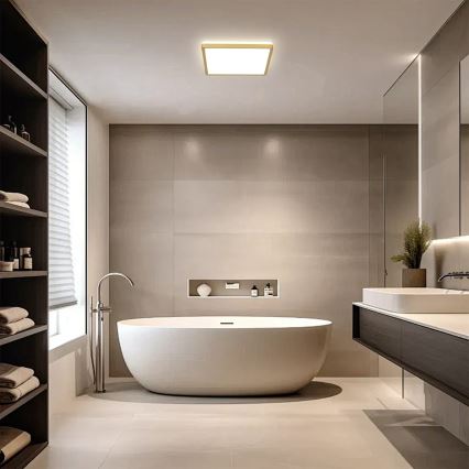 Brilagi - Plafonnier LED pour salle de bains ULTRA SLIM LED/18W/230V 30x30 cm doré IP54