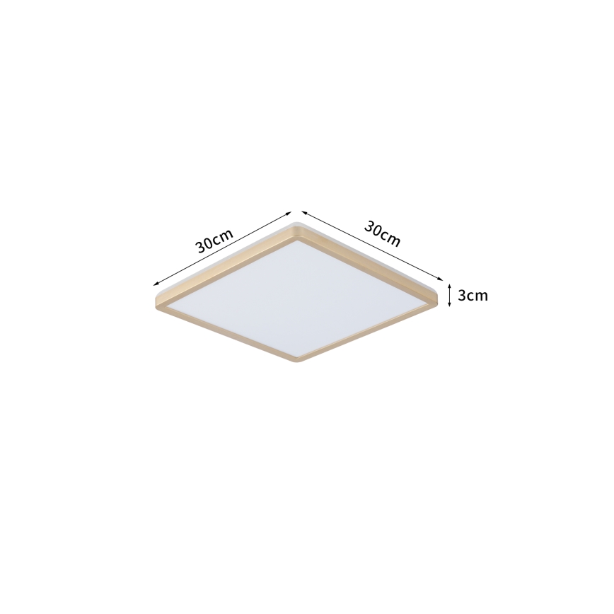 Brilagi - Plafonnier LED pour salle de bains ULTRA SLIM LED/18W/230V 30x30 cm doré IP54