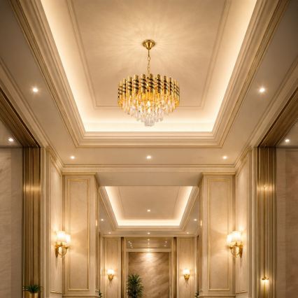 Brilagi - Lustre à chaîne CRISTAL 5xE14/40W/230V Ø 38 cm