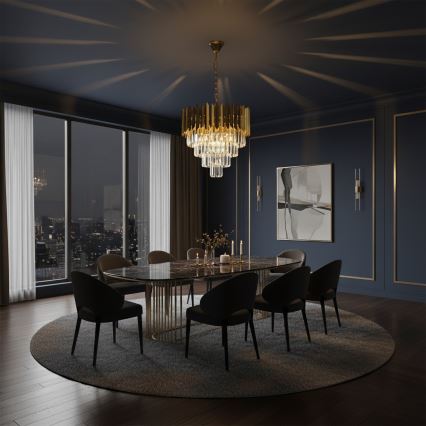 Brilagi - Lustre à chaîne CRISTAL 5xE14/40W/230V Ø 45 cm