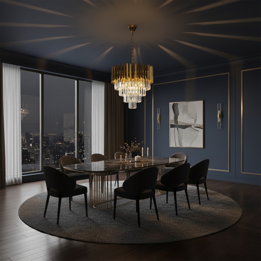 Brilagi - Lustre à chaîne CRISTAL 5xE14/40W/230V Ø 45 cm