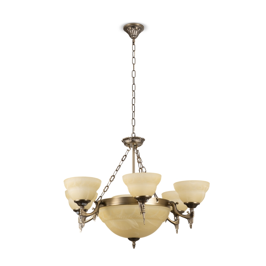 BRILAGI - Lustre à chaîne DAHLIA 9xE27/40W/230V Ø 74 cm, laiton