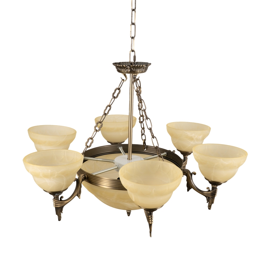 BRILAGI - Lustre à chaîne DAHLIA 9xE27/40W/230V Ø 74 cm, laiton