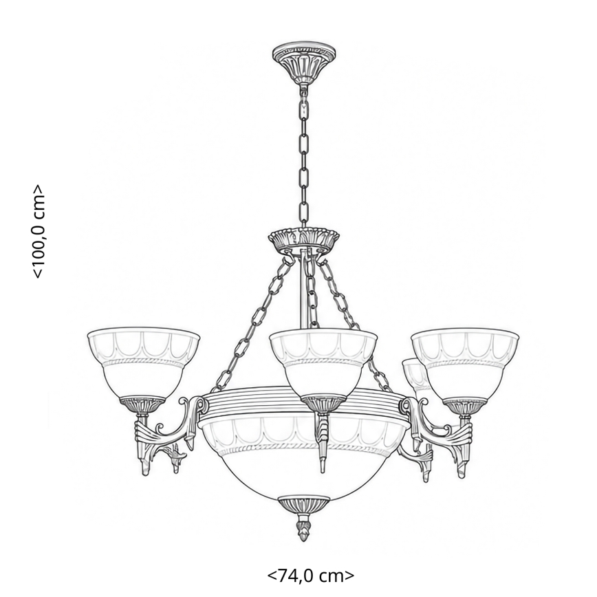 BRILAGI - Lustre à chaîne DAHLIA 9xE27/40W/230V Ø 74 cm, laiton