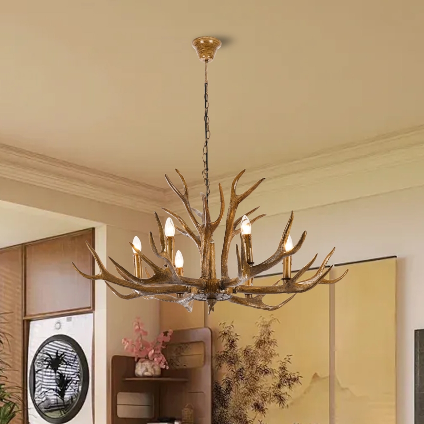 Brilagi - Lustre à chaîne DEER 6xE14/10W/230V Ø 102 cm