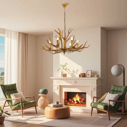 Brilagi - Lustre à chaîne DEER 6xE14/10W/230V Ø 102 cm