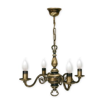 Brilagi - Lustre à chaîne IMPERO 4xE14/60W/230V laiton