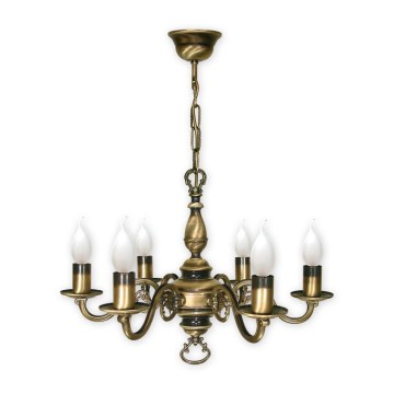 Brilagi - Lustre à chaîne IMPERO 6xE14/60W/230V laiton