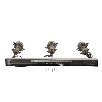 Brilagi - Lustre à chaîne PYRONIC 3xE27/40W/230V bronze patiné