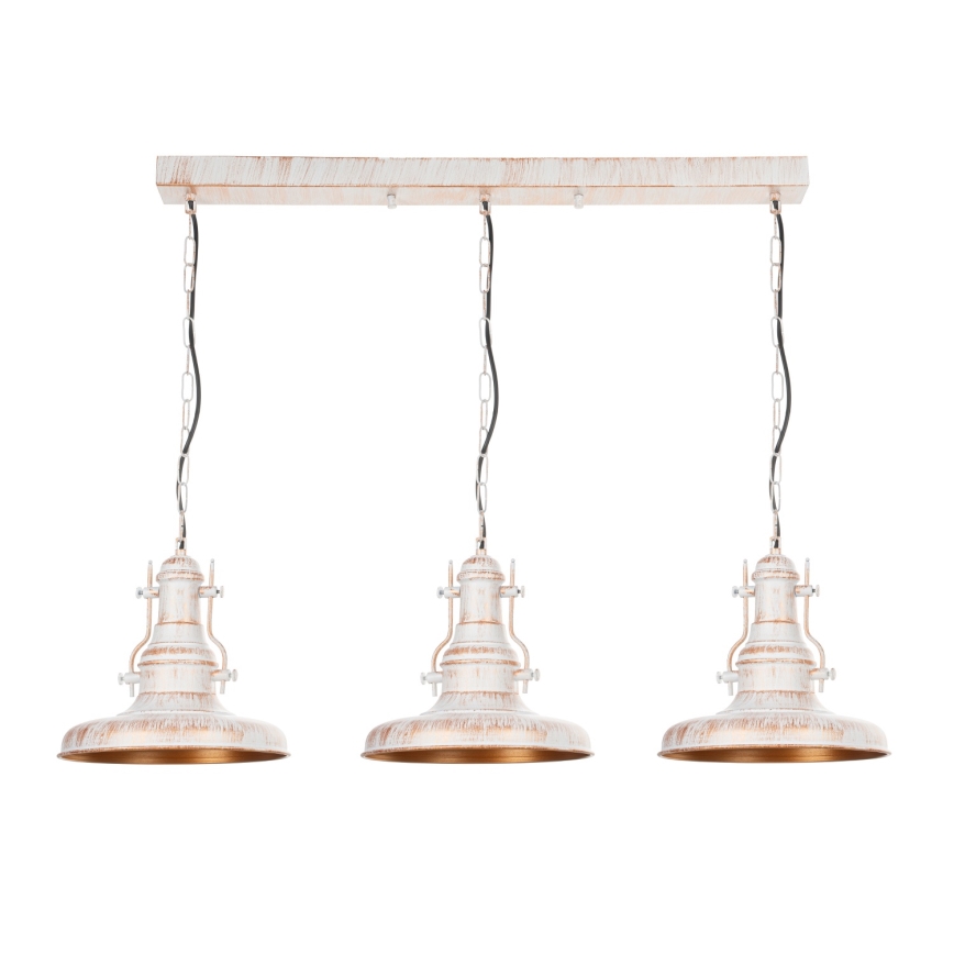 Brilagi - Lustre à chaîne PYRONIC 3xE27/40W/230V crème/patine
