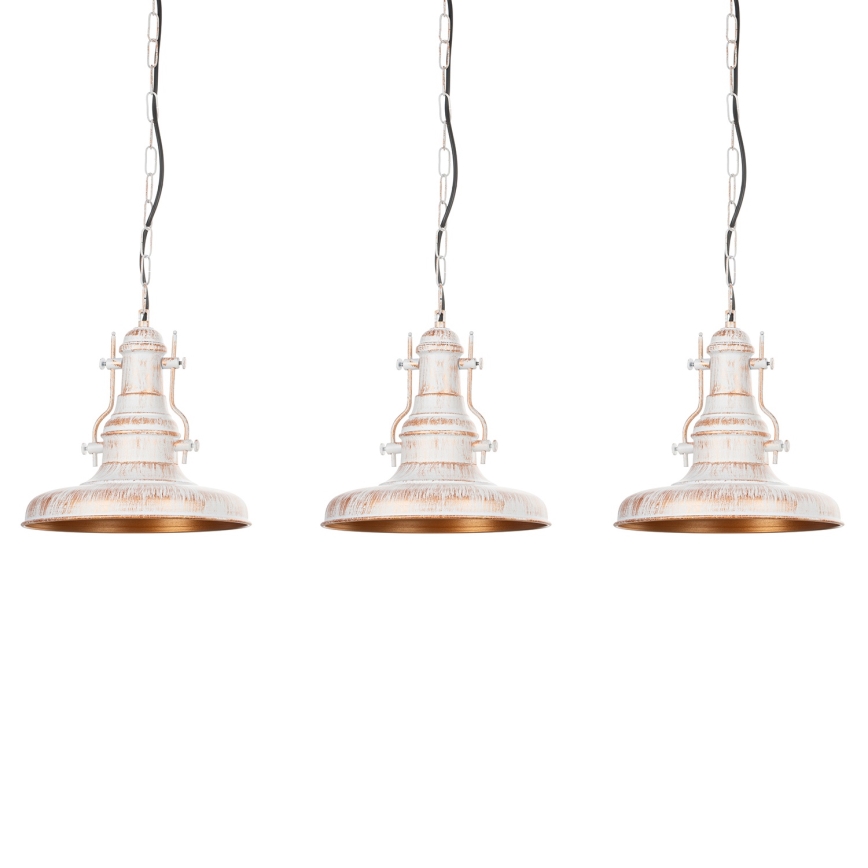 Brilagi - Lustre à chaîne PYRONIC 3xE27/40W/230V crème/patine