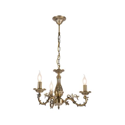 Brilagi - Lustre CLASSIC sur chaîne 3xE14/10W/230V, laiton