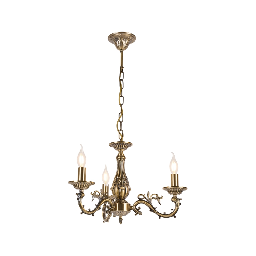 Brilagi - Lustre CLASSIC sur chaîne 3xE14/10W/230V, laiton