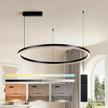 Brilagi - Lustre dimmable sur câble PORTOFINO LED 60W 230V 3000–6000K Ø 80 cm noir + télécommande