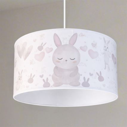 Brilagi - Lustre enfant LED suspendu sur câble BOBO, 1xE27/10W/230V, Ø 35 cm, blanc/petits lapins