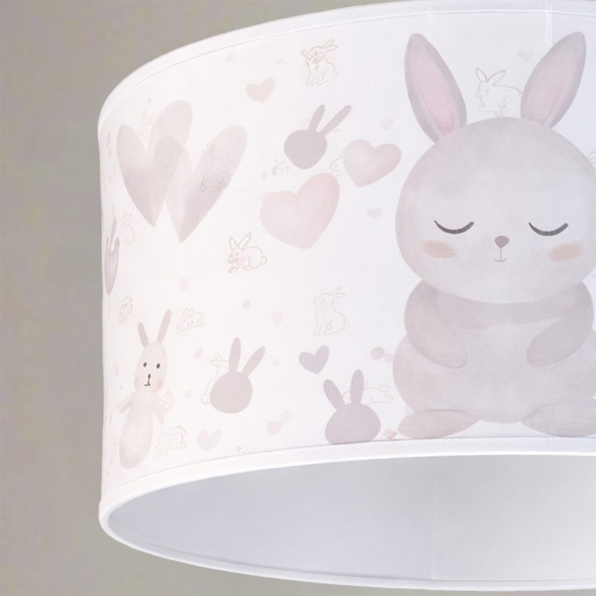 Brilagi - Lustre enfant LED suspendu sur câble BOBO, 1xE27/60W/230V, Ø 35 cm, blanc/petits lapins