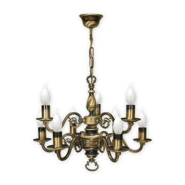 Brilagi - Lustre IMPERO sur chaîne 9xE14/60W/230V, laiton