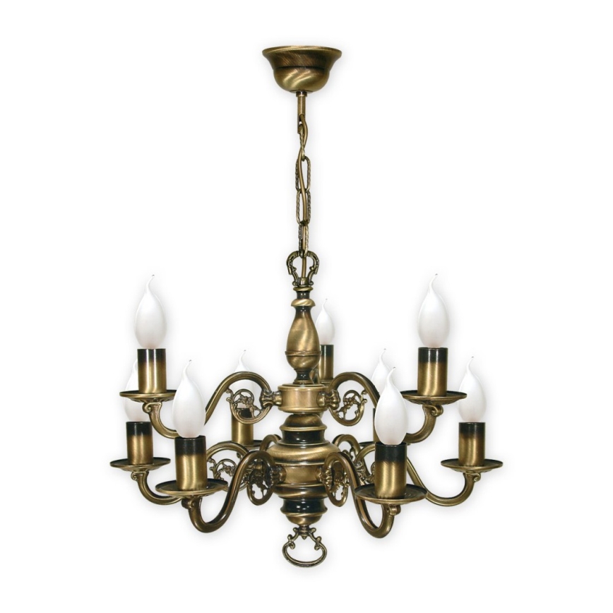 Brilagi - Lustre IMPERO sur chaîne 9xE14/60W/230V, laiton