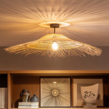 Brilagi - Lustre LED à montage en surface CERIA BOHO 1x E27, 60 W, 230 V Ø 100 cm noir/beige
