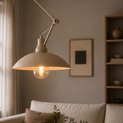 Brilagi - Lustre LED à tige IRONBEAM 1xE27/60W/230V beige