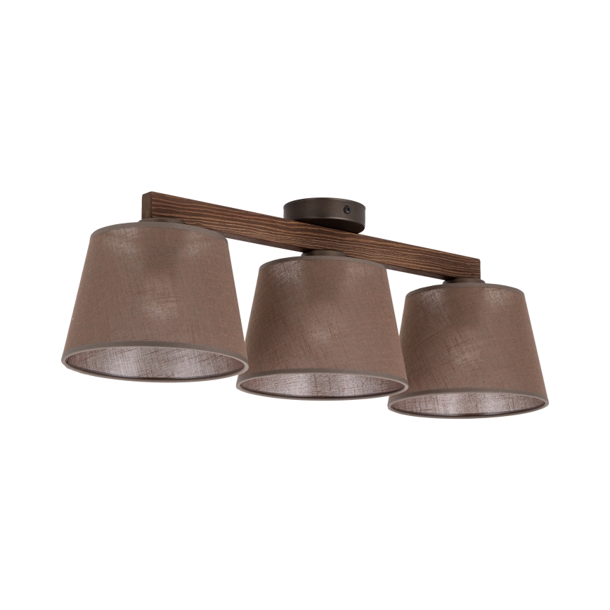 BRILAGI - Lustre LED affleurant LATTE 3xE27/15W/230V pin/marron