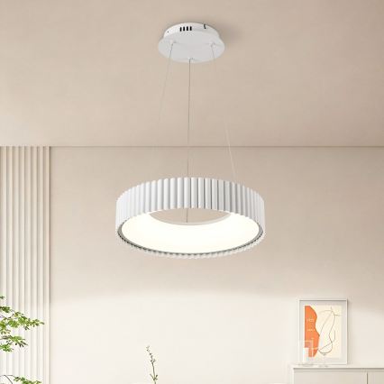 Brilagi - Suspension dimmable sur câble FALCON MODERN LED/30W/230V 3000–6000 K Ø 40 cm blanche + télécommande