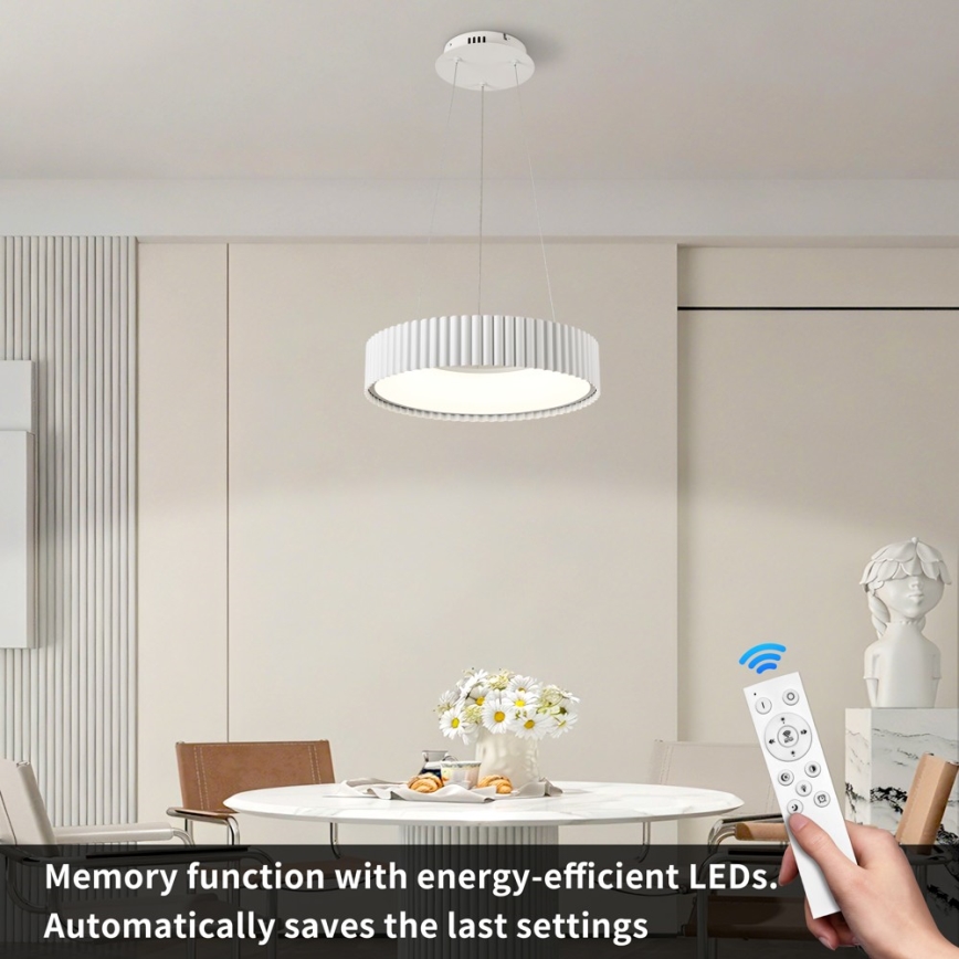 Brilagi - Suspension dimmable sur câble FALCON MODERN LED/30W/230V 3000–6000 K Ø 40 cm blanche + télécommande