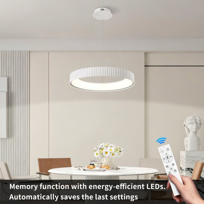 Brilagi - Suspension LED dimmable à câble FALCON MODERN LED/54W/230V Ø 60 cm blanche + télécommande
