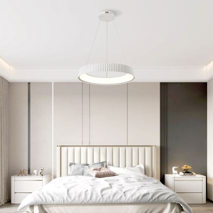 Brilagi - Suspension LED dimmable à câble FALCON MODERN LED/54W/230V Ø 60 cm blanche + télécommande
