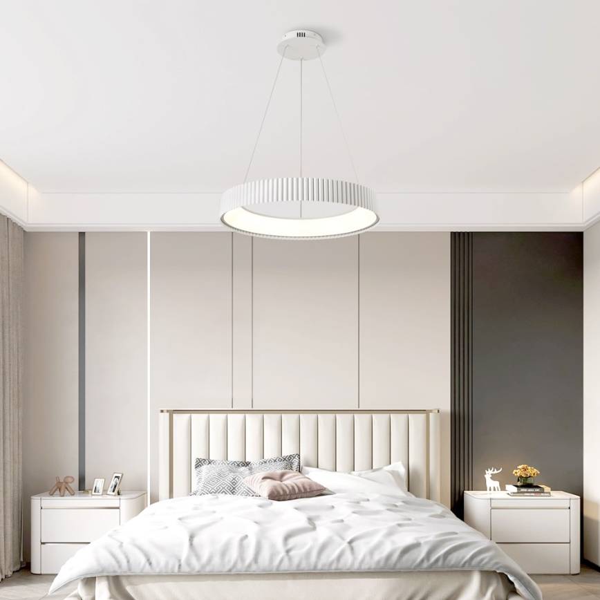 Brilagi - Suspension LED dimmable à câble FALCON MODERN LED/54W/230V Ø 60 cm blanche + télécommande