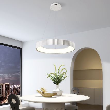 Brilagi - Suspension LED dimmable à câble FALCON MODERN LED/54W/230V Ø 60 cm blanche + télécommande