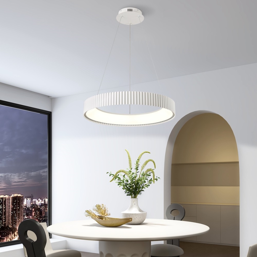Brilagi - Suspension LED dimmable à câble FALCON MODERN LED/54W/230V Ø 60 cm blanche + télécommande