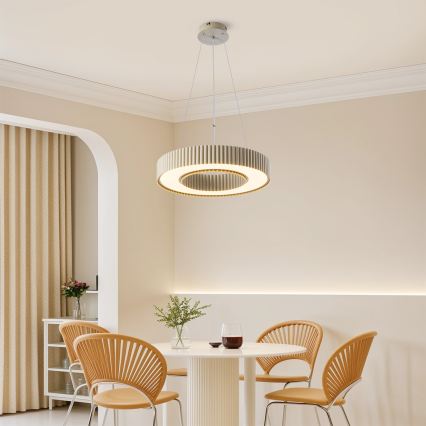 Brilagi - Suspension LED dimmable sur câble LUMIX LED/48W/230V 3000–6000 K beige Ø 50 cm + télécommande