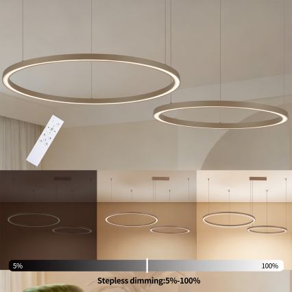 Brilagi - Suspension LED dimmable sur câble PORTOFINO LED/98W/230V 3000-6000K beige + télécommande