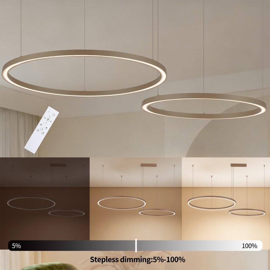 Brilagi - Suspension LED dimmable sur câble PORTOFINO LED/98W/230V 3000-6000K beige + télécommande