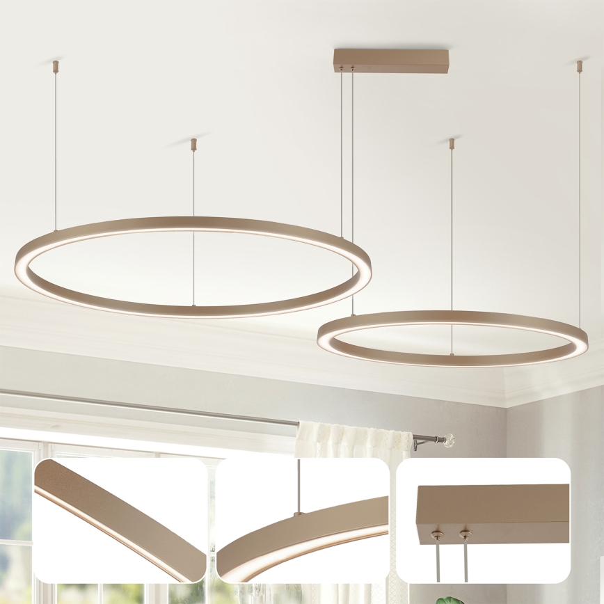 Brilagi - Suspension LED dimmable sur câble PORTOFINO LED/98W/230V 3000-6000K beige + télécommande