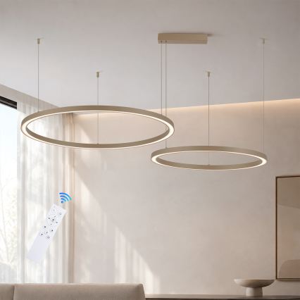 Brilagi - Suspension LED dimmable sur câble PORTOFINO LED/98W/230V 3000-6000K beige + télécommande