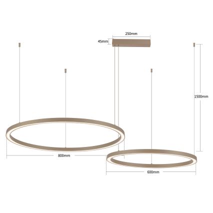 Brilagi - Suspension LED dimmable sur câble PORTOFINO LED/98W/230V 3000-6000K beige + télécommande
